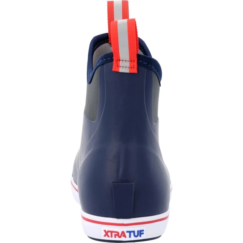 XTRATUF Ankle Deck Boot Mens Size 11 Navy/Red Fishing Boots Waterproof - Picture 5 of 7